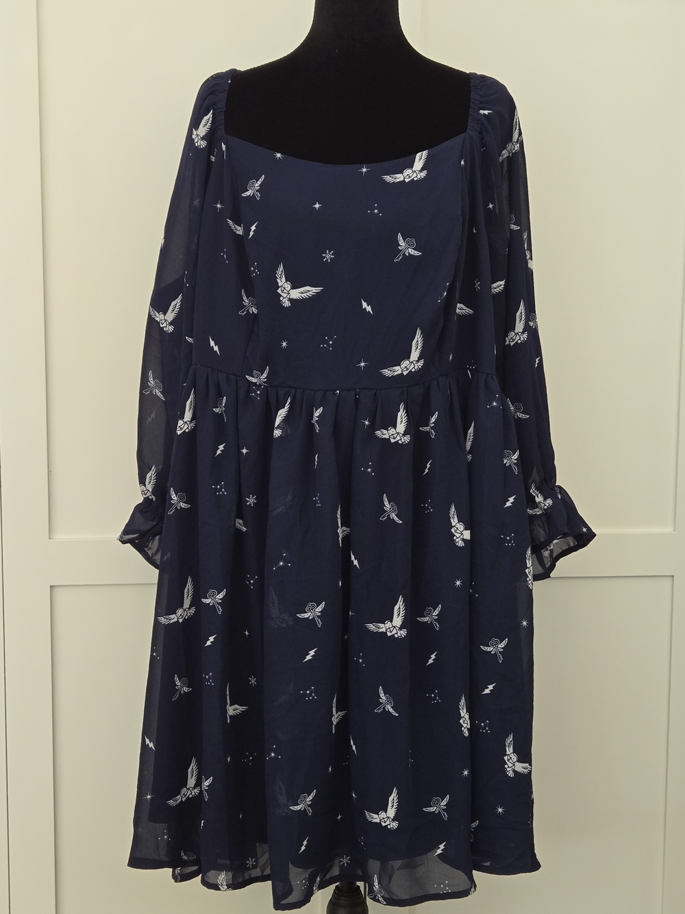 Harry Potter Wizarding World Hedwig Owl Smock Chiffon Dress BoxLunch Plus Size 3